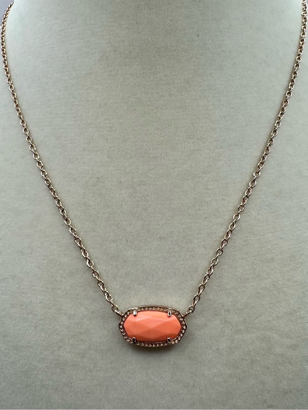 KENDRA SCOTT Bright Coral Rose Gold Tone Elisa Necklace